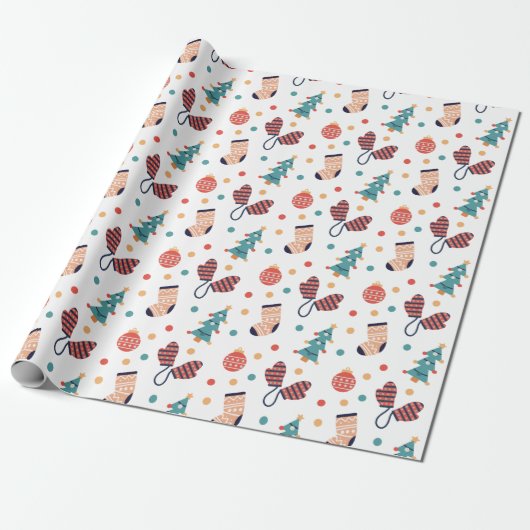 Lieve kerstthema cadeaupapier (Uitgerold)