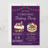 Lieve kerstvakantie bakfeest uitnodiging (Voorkant)