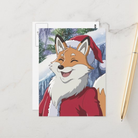 Lieve Kerstvos Briefkaart (Voorkant / Achterkant in situ)