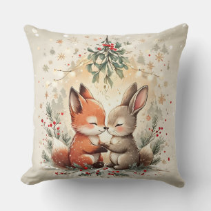 Lieve Kerstvos & Konijn Onder de Mistletoe Kussen