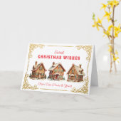 Lieve kerstwensen | Gingerbread House Kaart (Gele Bloem)