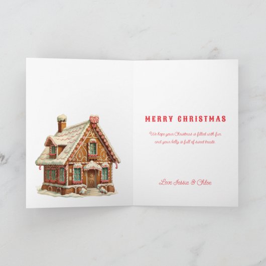 Lieve kerstwensen | Gingerbread House Kaart (Binnen)