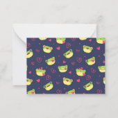 Lieve kikker cartoon hartpatroon Valentijnsdag Notitiekaartje (Achterkant)