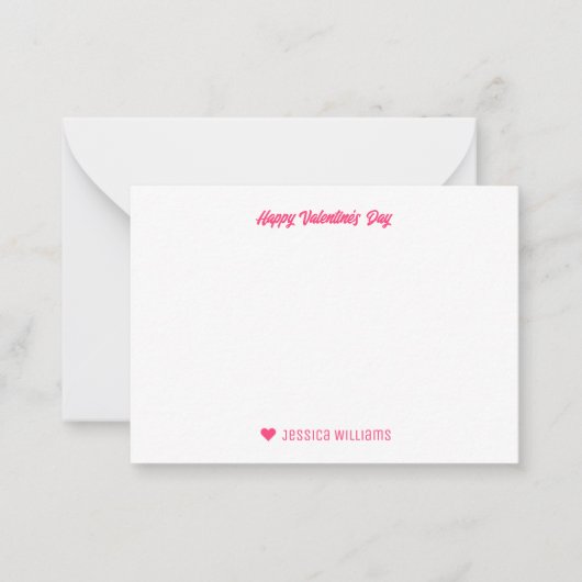 Lieve kikker cartoon hartpatroon Valentijnsdag Notitiekaartje (Voorkant)