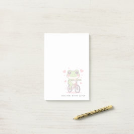 Lieve kikker die op een fiets rijdt | Grappig gesc Post-it® Notes