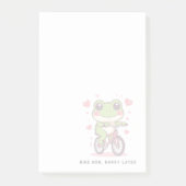 Lieve kikker die op een fiets rijdt | Grappig gesc Post-it® Notes (Voorkant)