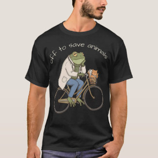 Lieve Kikker Dokter Die op een Fiets Kat Redt T-shirt
