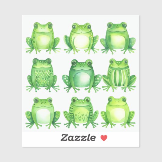 lieve kikker groepering sticker (Vel)