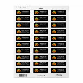 Lieve kikker in Halloween pompoen Etiket (Full Sheet)