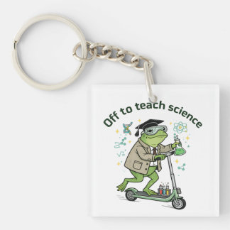 Lieve Kikker Leraar Wetenschap Humor Klaslokaal Le Sleutelhanger