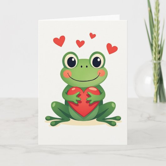 Lieve kikker liefdeshart kaart (Voorkant)