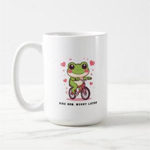 Lieve kikker rijdt op een fiets   Grappig geschenk Koffiemok