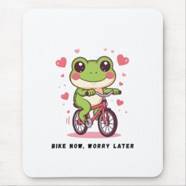 Lieve kikker rijdt op een fiets | Grappig geschenk Muismat