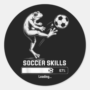 Lieve Kikker Voetbal Vaardigheden Laden Team Wint  Ronde Sticker