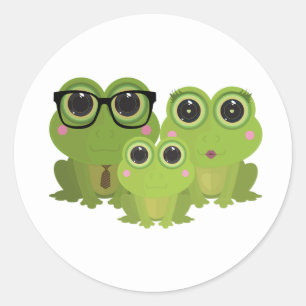 Lieve Kikkersfamilie Ronde Sticker