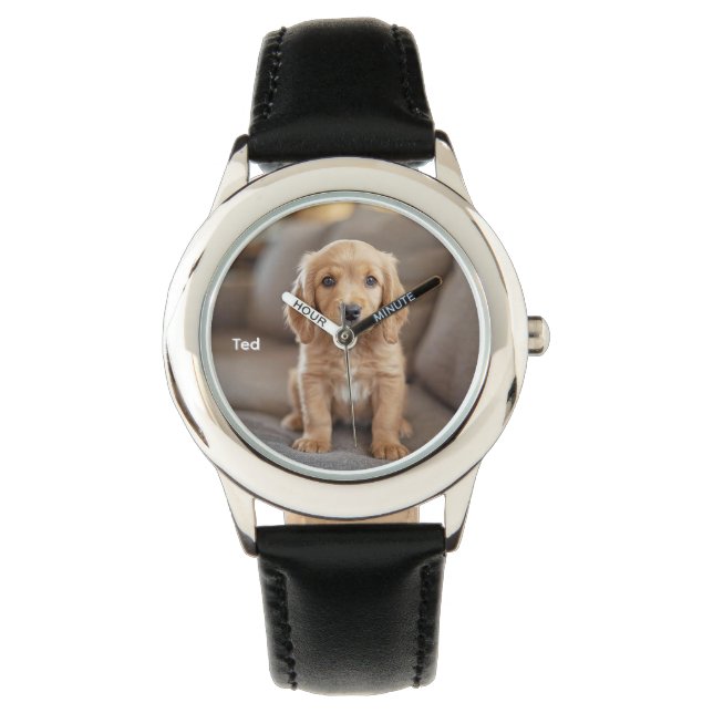 Lieve Kinderen Cocker Spaniel Gepersonaliseerd Horloge (Voorkant)