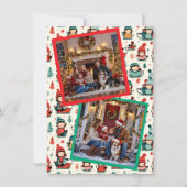 Lieve kinderen sleeën twee foto Kerstmis Feestdagenkaart (Voorkant)