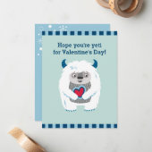 Lieve Kinderen Valentijn Monster Vakantiekaart Notitiekaartje (Voorkant / Achterkant in situ)