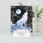 Lieve Kinderen Wolf Verjaardag Bedankkaart (Staand voorkant)