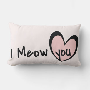 Lieve kinderkamer decoratie, Roze hart, Ik miauw n Kussen