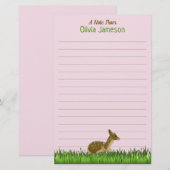 Lieve kindernaam bosdier gelinieerd briefpapier (Voorkant / Achterkant)