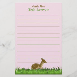 Lieve kindernaam bosdier gelinieerd briefpapier