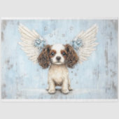 Lieve King Charles Spaniel Met Vleugels BG8 Decoup Tissuepapier (Voorkant)