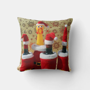 Lieve Kip en Wine Kerstmis. Kussen