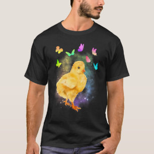 Lieve kip met vlinders Baby kuiken kleurrijk  T-shirt