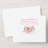 Lieve Kitten Flowers Roze Het is een meisje Baby s All In One Uitnodiging (Achterkant)