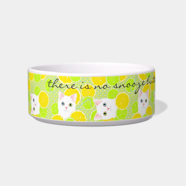 Lieve Kitty Cat pet bowl Sunny, Cheerful, Cute! Voerbakje (Links)