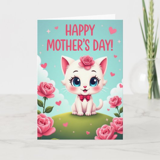 Lieve Kitty Moederdag kaart (Voorkant)