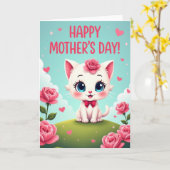 Lieve Kitty Moederdag kaart (Gele Bloem)