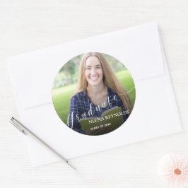 Lieve Klas Van 2026 Foto Afstudeer Aankondiging Ronde Sticker