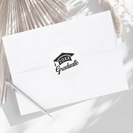 Lieve klas van zwarte afstudeerhoed ronde sticker