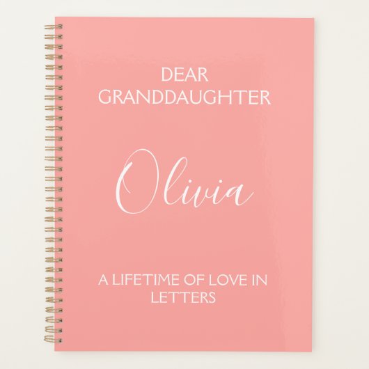 Lieve kleindochter: een leven lang liefde in briev planner (Voorkant)