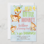Lieve kleine aap, elke uitnodiging voor de verjaar (Voorkant)