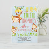 Lieve kleine aap, elke uitnodiging voor de verjaar (Staand voorkant)