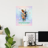 Lieve Kleine Astronaut in Ruimtepak Poster (Thuiskantoor)