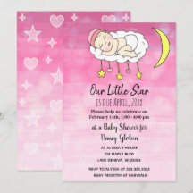 Lieve kleine baby roze sterren en manen meisjes