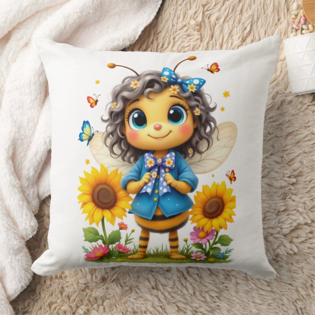 Lieve kleine bij kussen (Deken)