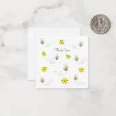 Lieve Kleine Bij Mini Dankkaart Notitiekaartje (Voorkant / Achterkant in situ)