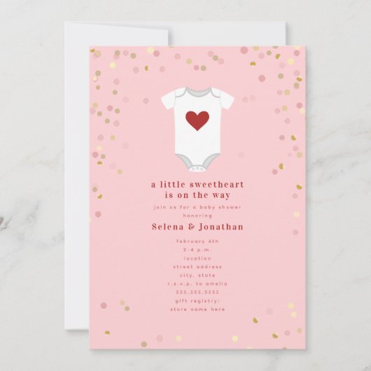 Lieve kleine body Valentijn Baby Shower I Kaart (Voorkant)