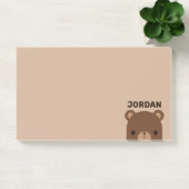 Lieve Kleine Bruine Beer met Gepersonaliseerde Naa Post-it® Notes (Kantoor)