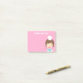 Lieve Kleine Chef Bakster Meisje Recept Post-it® Notes (Op bureau)