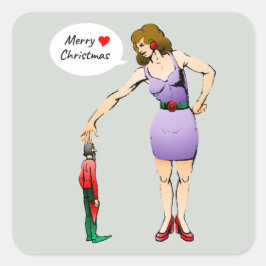 Lieve kleine elf vierkante sticker