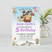 Lieve Kleine Fee Prinses Kleurrijke Verjaardag Kaart (Staand voorkant)