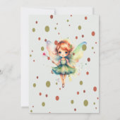 Lieve Kleine Fee Prinses Kleurrijke Verjaardag Kaart (Achterkant)