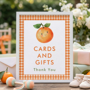 Lieve Kleine Gingham Kaarten Cadeaus Bord Baby Sho Poster