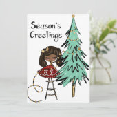 Lieve kleine kerstgroet feestdagenkaart (Staand voorkant)